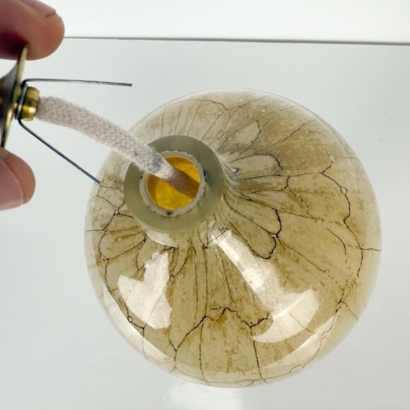 KROSNO Poland VTG Jozefina Hand Blown Art Glass Marble Beige Snail Stem Oil Lamp - Picture 12 of 14